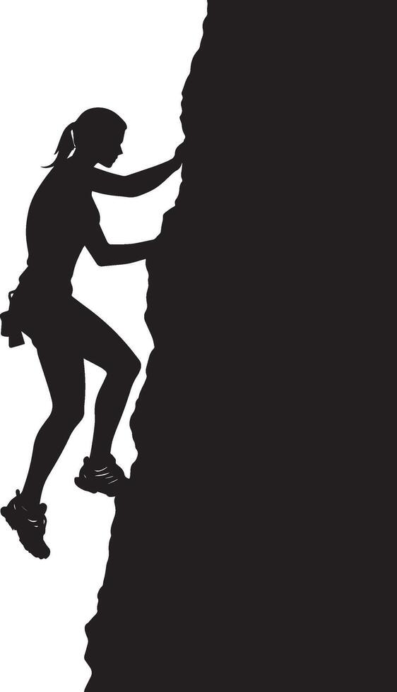 Climbing a Trail A person climbing an incline or rocky trail, using hands and feet for support. full length silhouette black illustration vector