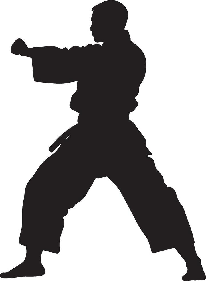 A quick strike with the back of the fist, arm extended. full length silhouette black illustration vector