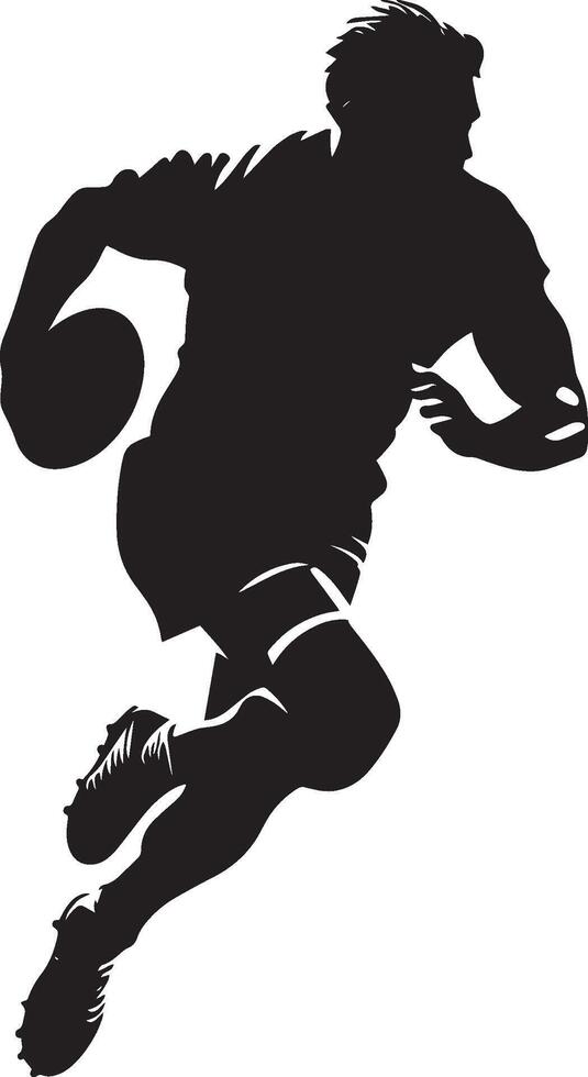 Sharp Side Step Player shifting laterally to evade a tackle, silhouette illustration. vector