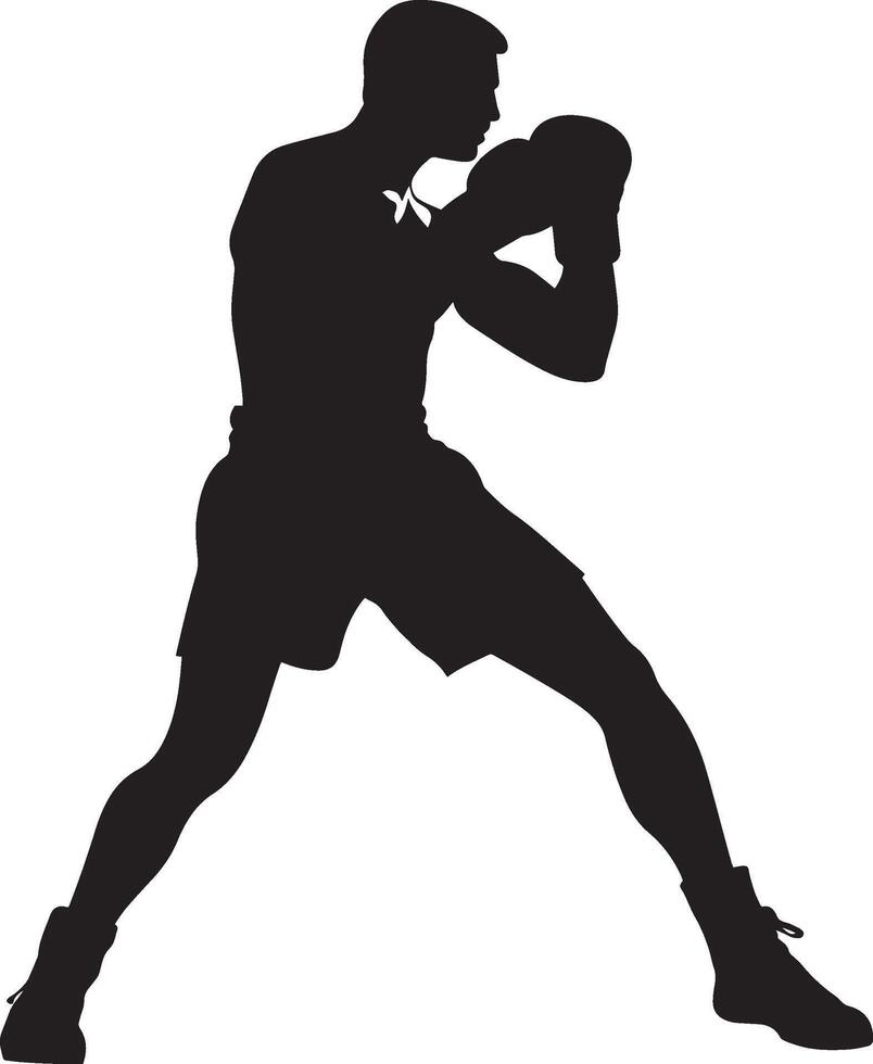 Decisive Blow Boxer throwing a knockout punch, opponent's head snapping back, black art. vector