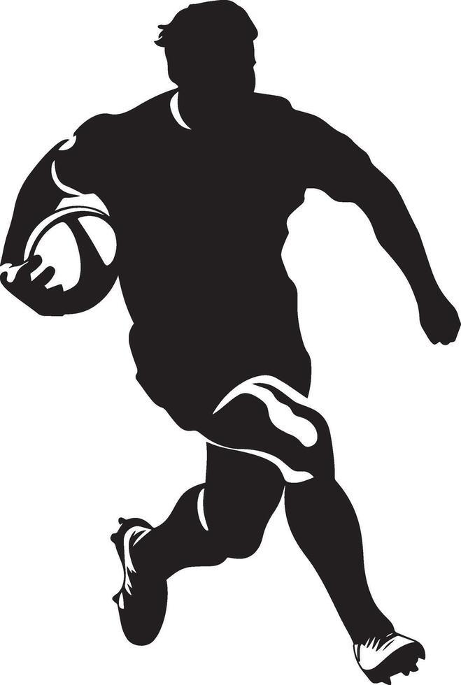 A player stepping forward to intercept a pass, using their foot or chest to block the ball, full-length silhouette . vector