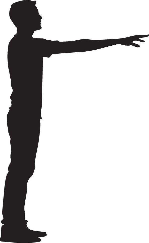 A player standing at the free-throw line, one arm stretched out, preparing for the shot, full-body silhouette vector