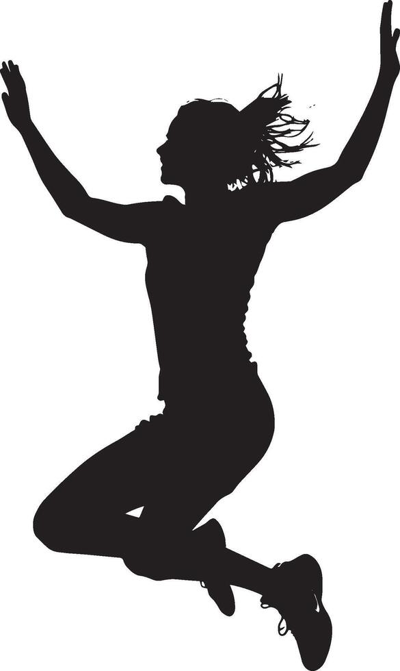 Rebounding Silhouette A player jumping for a rebound, hands extended upward, attempting to secure the ball. full length silhouette black illustration vector
