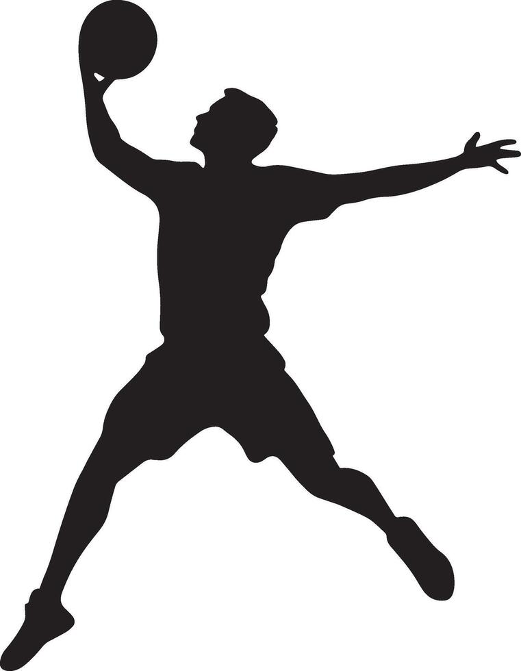 A person throwing or passing the ball in a team sport, like volleyball or football. vector
