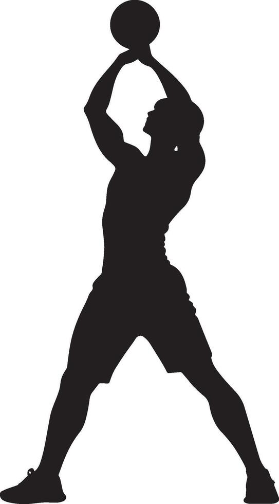 A person swinging a kettlebell between their legs with arms straight, ready for the upward swing. vector