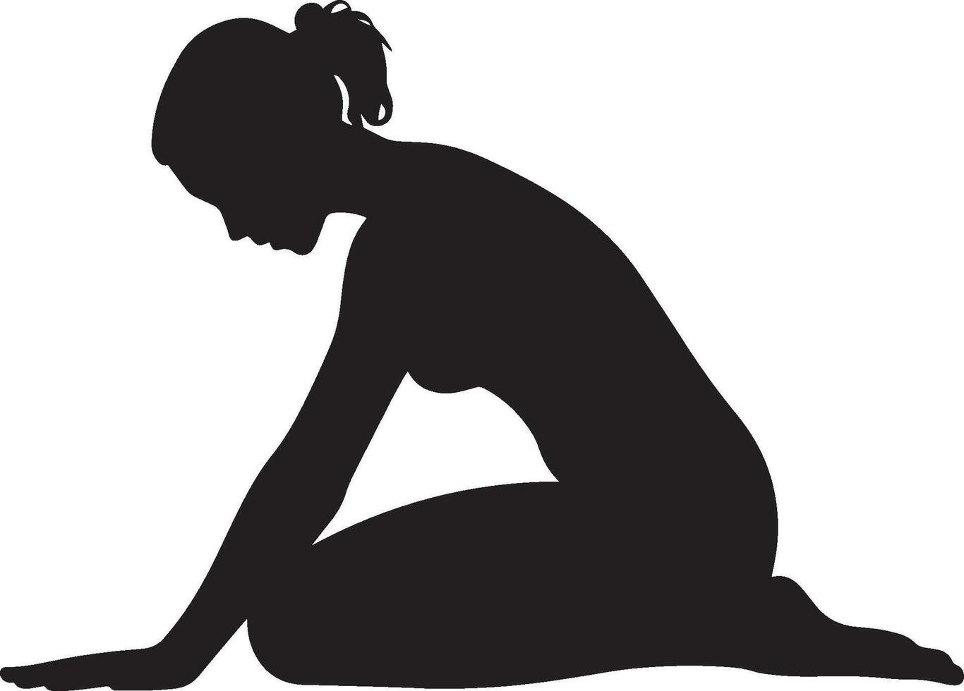 A person on all fours, performing rhythmic back movements from arch to round. vector