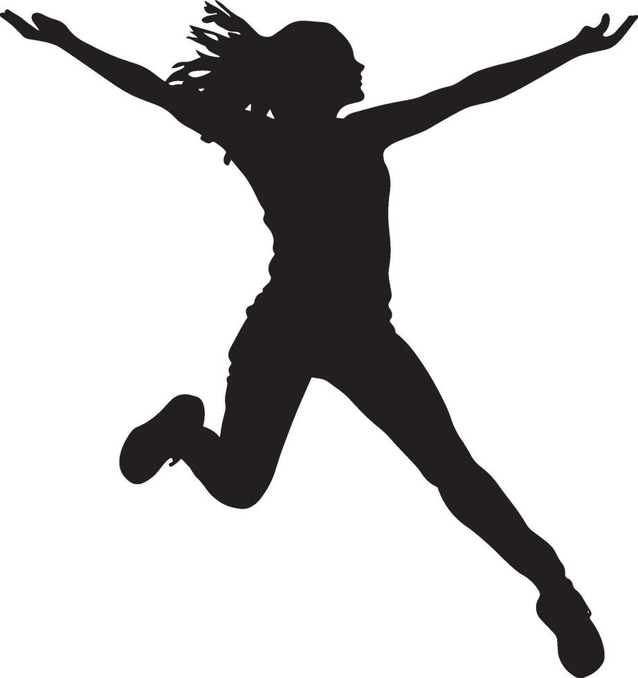 A person with arms and legs extended, executing a jumping jack. vector