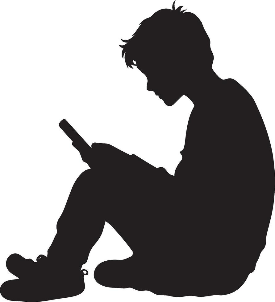 A student focused on an online learning game or app on a tablet or computer. vector