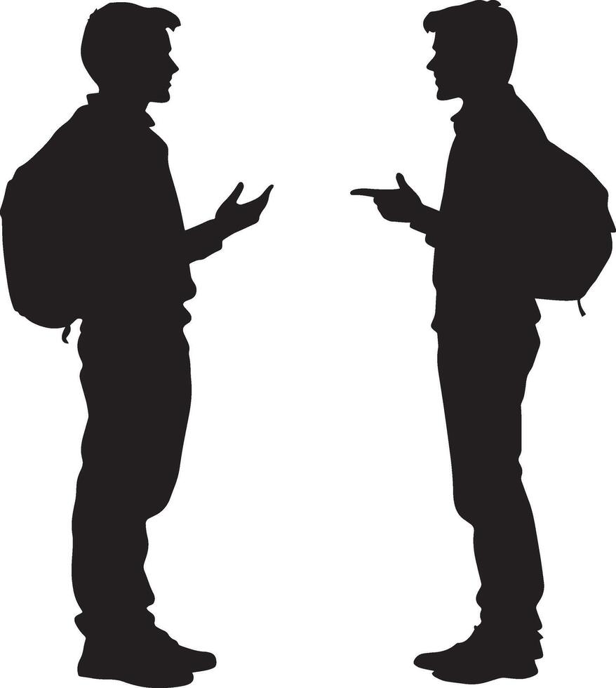 A person standing in front of the class, answering a question with confidence. vector