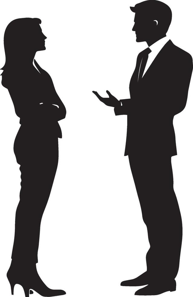 A business leader or manager giving feedback to an employee, while the employee listens carefully. vector