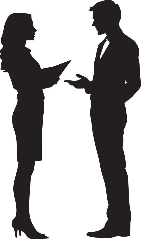 A business person standing, presenting a proposal or idea to a potential client. vector