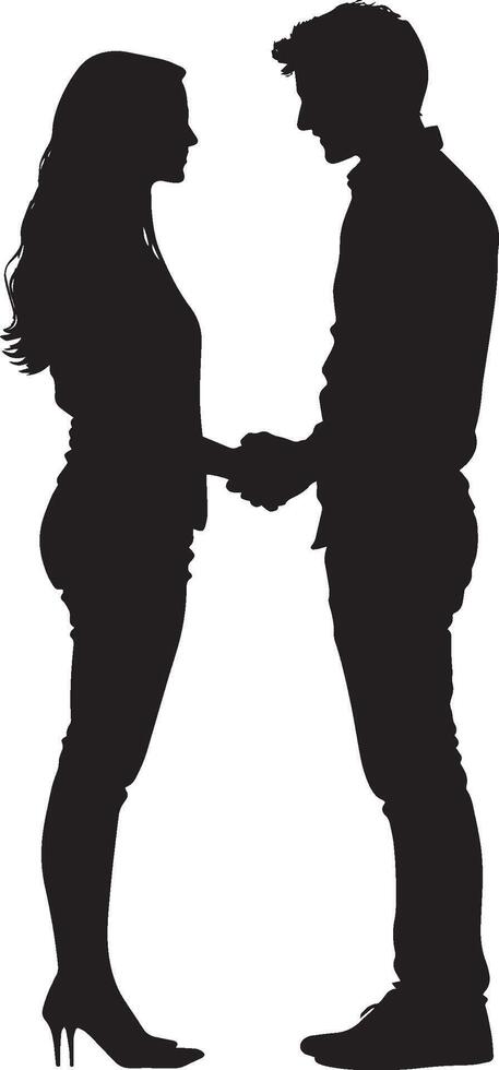 Corporate Agreement Handshake Black Silhouette Illustration vector
