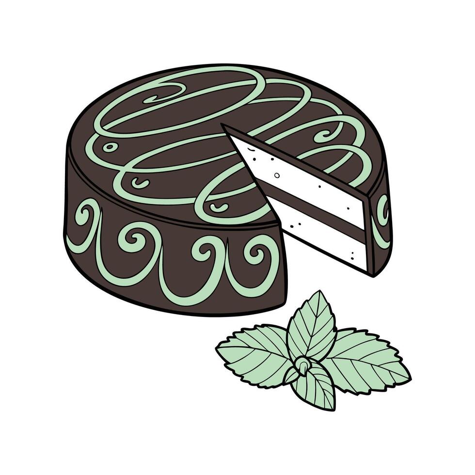 Distinctive Chocolate Mint Artwork for Home vector