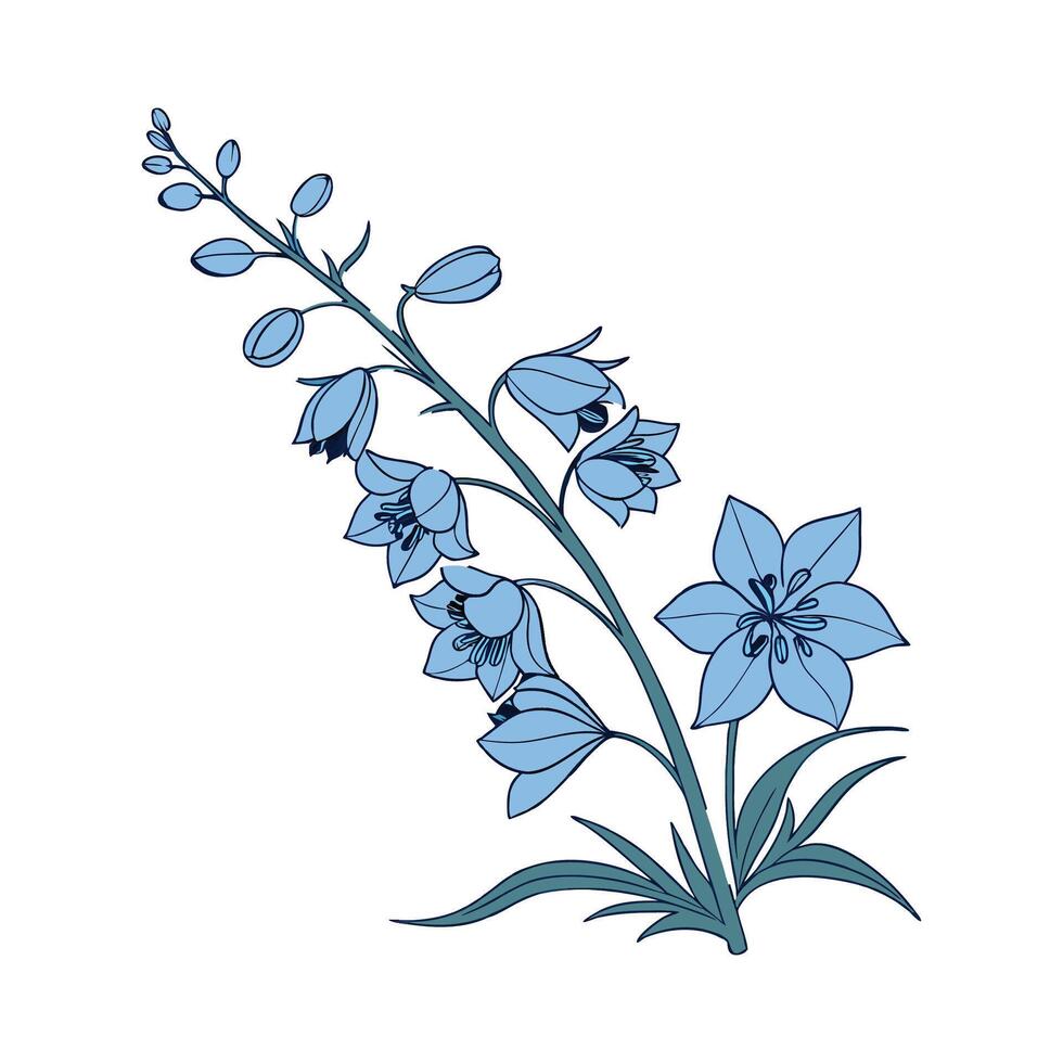 Elegant Delphinium on Clean White vector