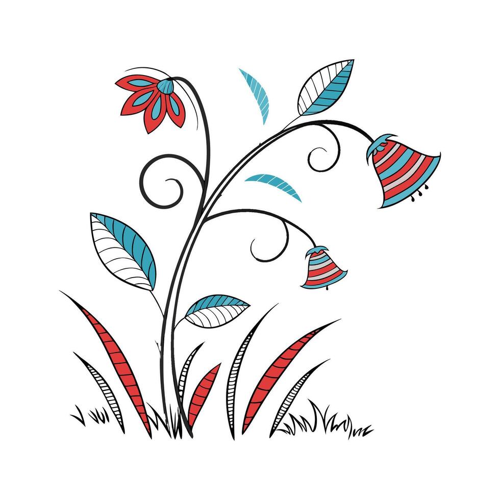 Elegant Dr. Seuss Plant on White vector
