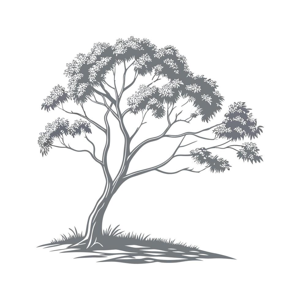 Vibrant Eucalyptus Display on White vector