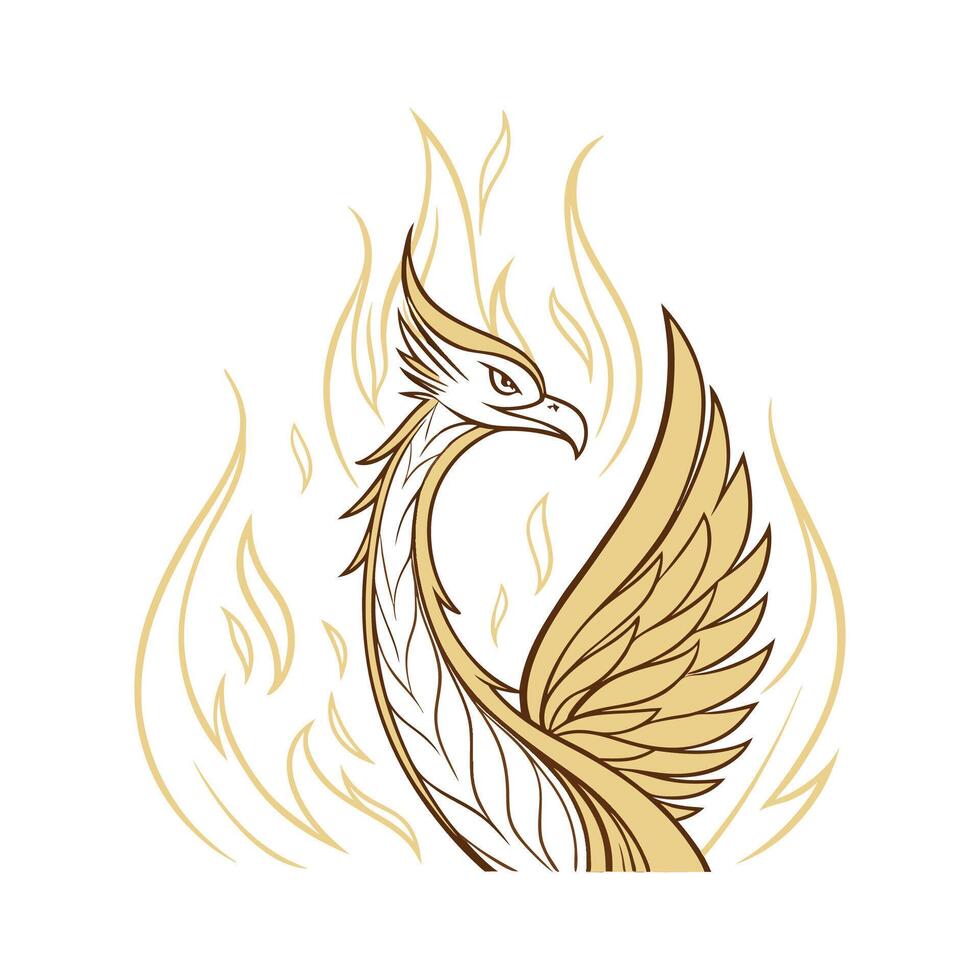 Gold Flame Plant Artwork vector