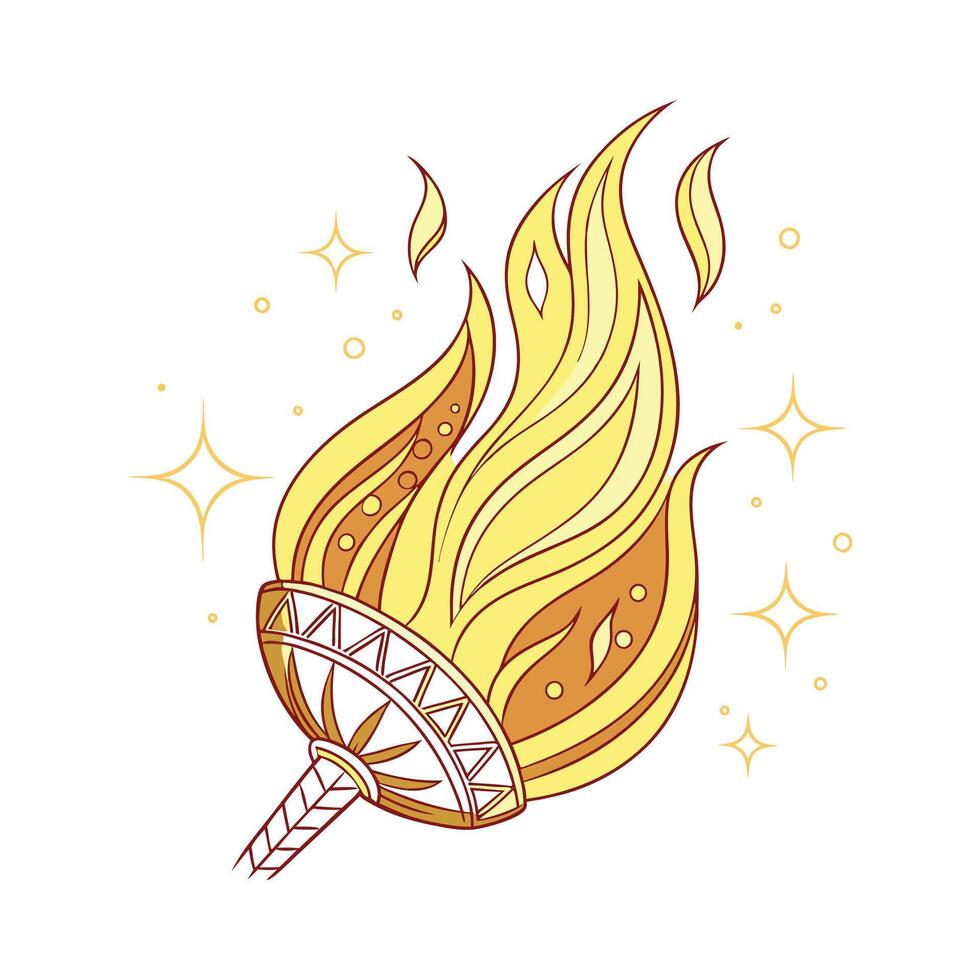 Stunning Gold Flame Botanical Visualization vector