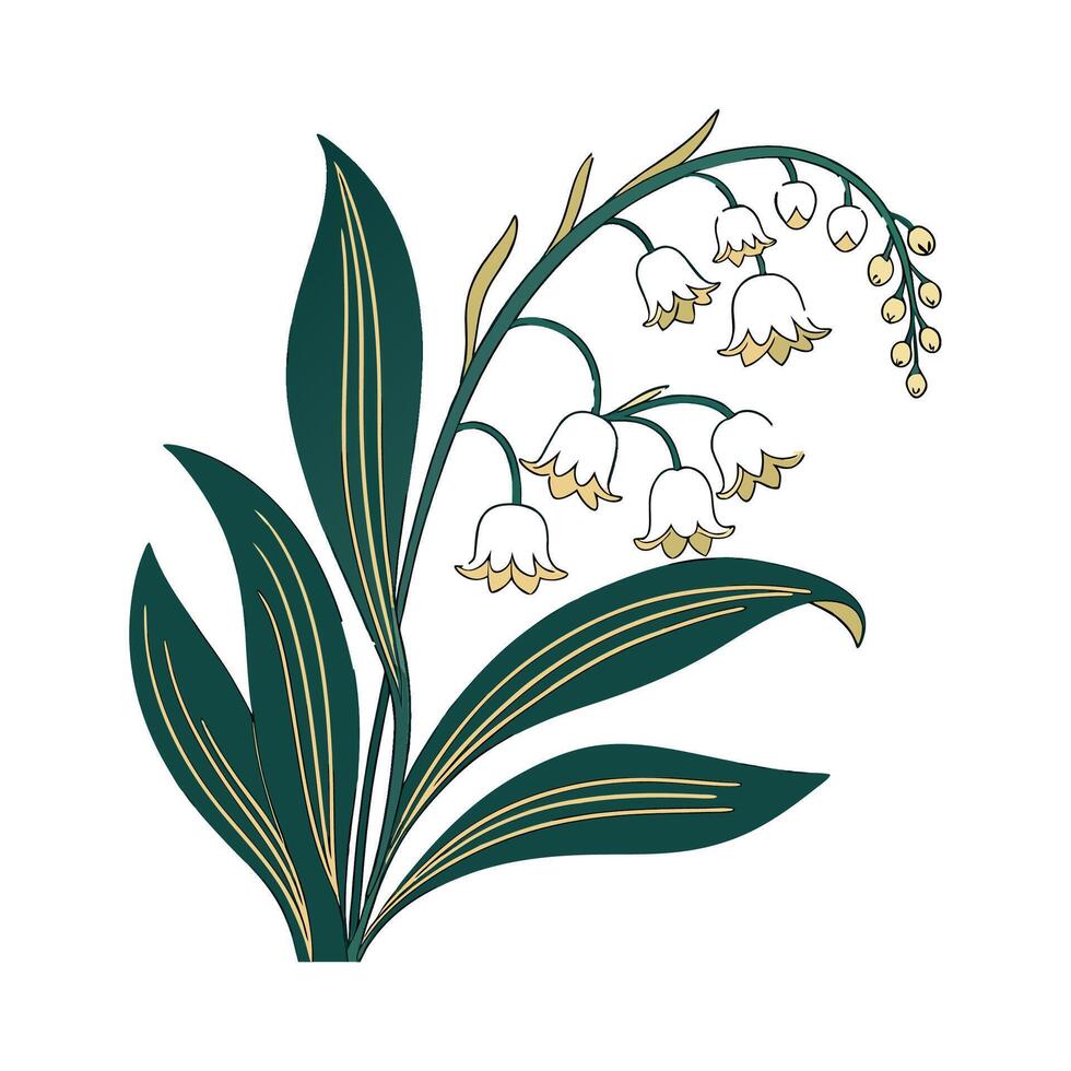Beautiful Gold Star Plant Visualization vector