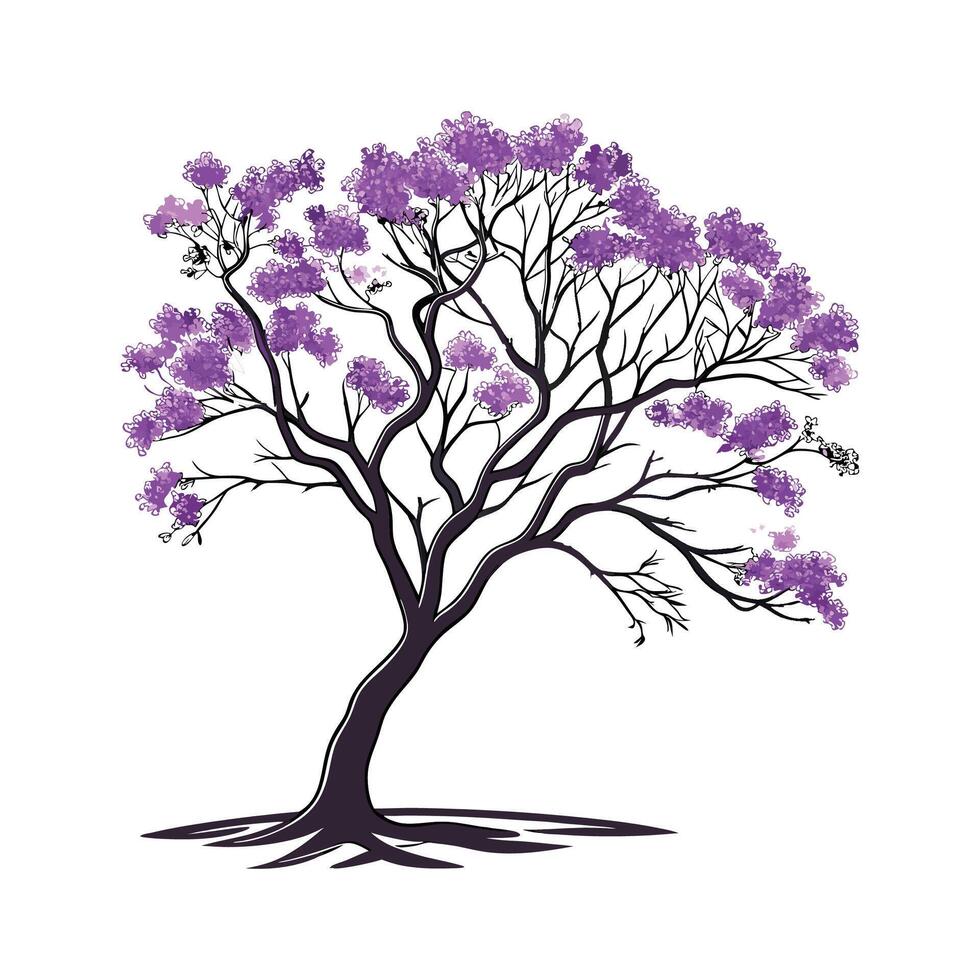 Elegant Jacaranda Blossom Design on White vector