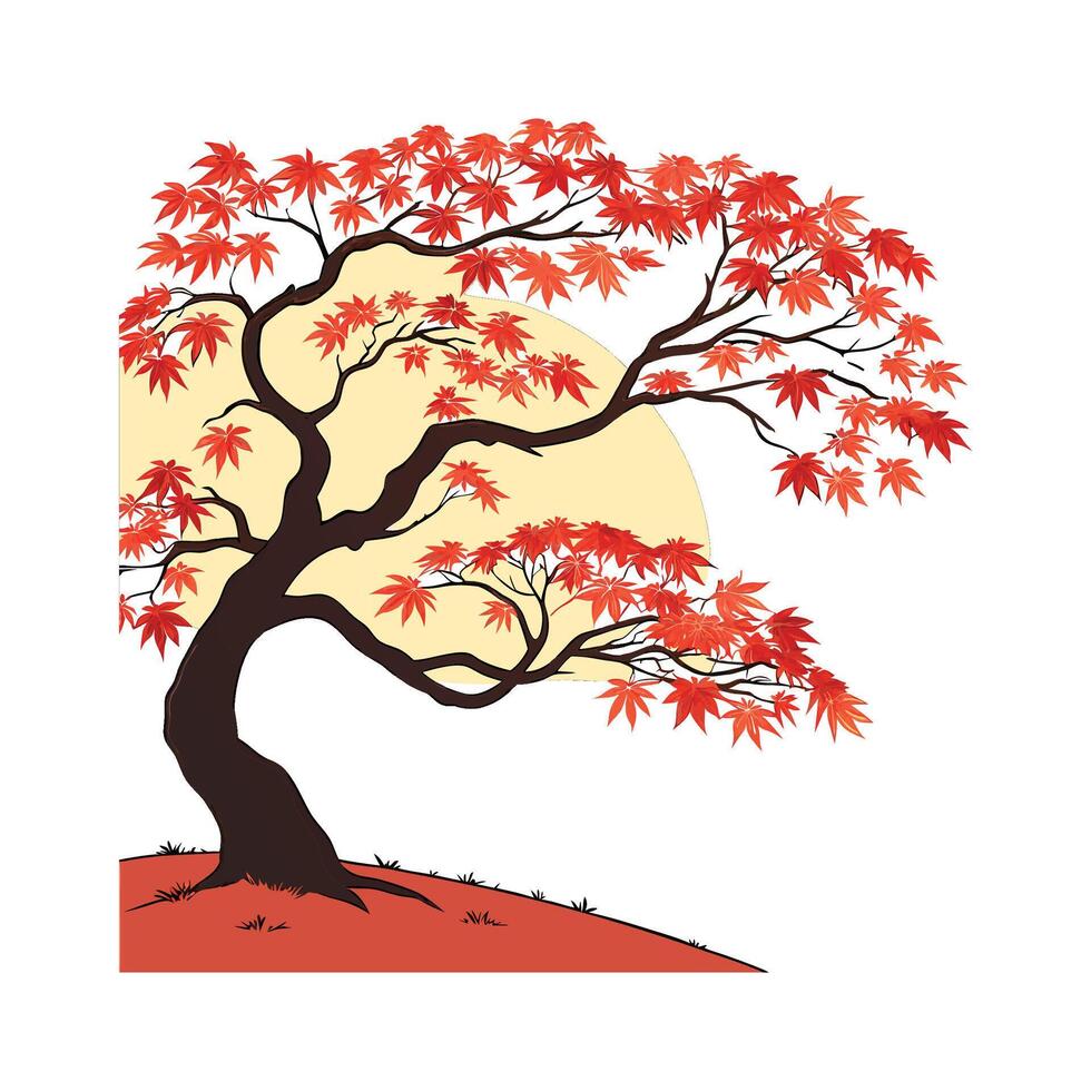 Elegant Japanese Maple Leaf on Bright Background vector