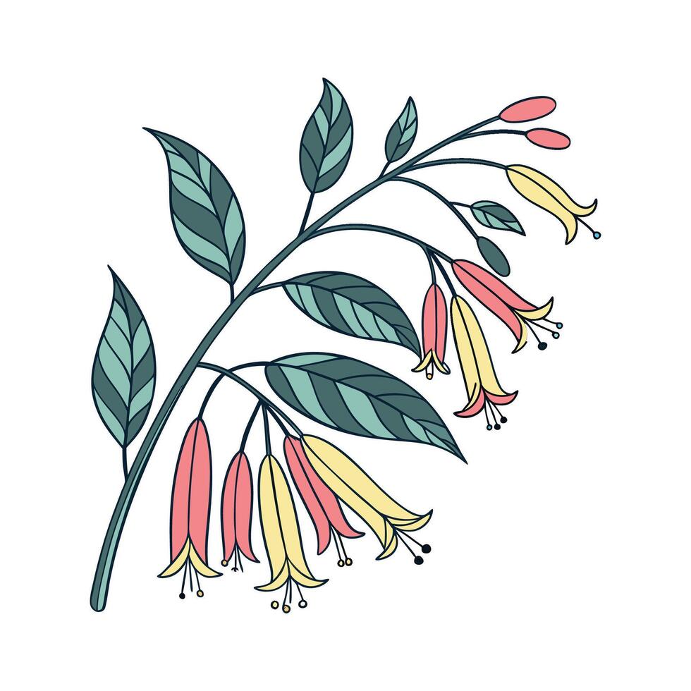 Vibrant Jellybean Plant Artwork on Clean White vector