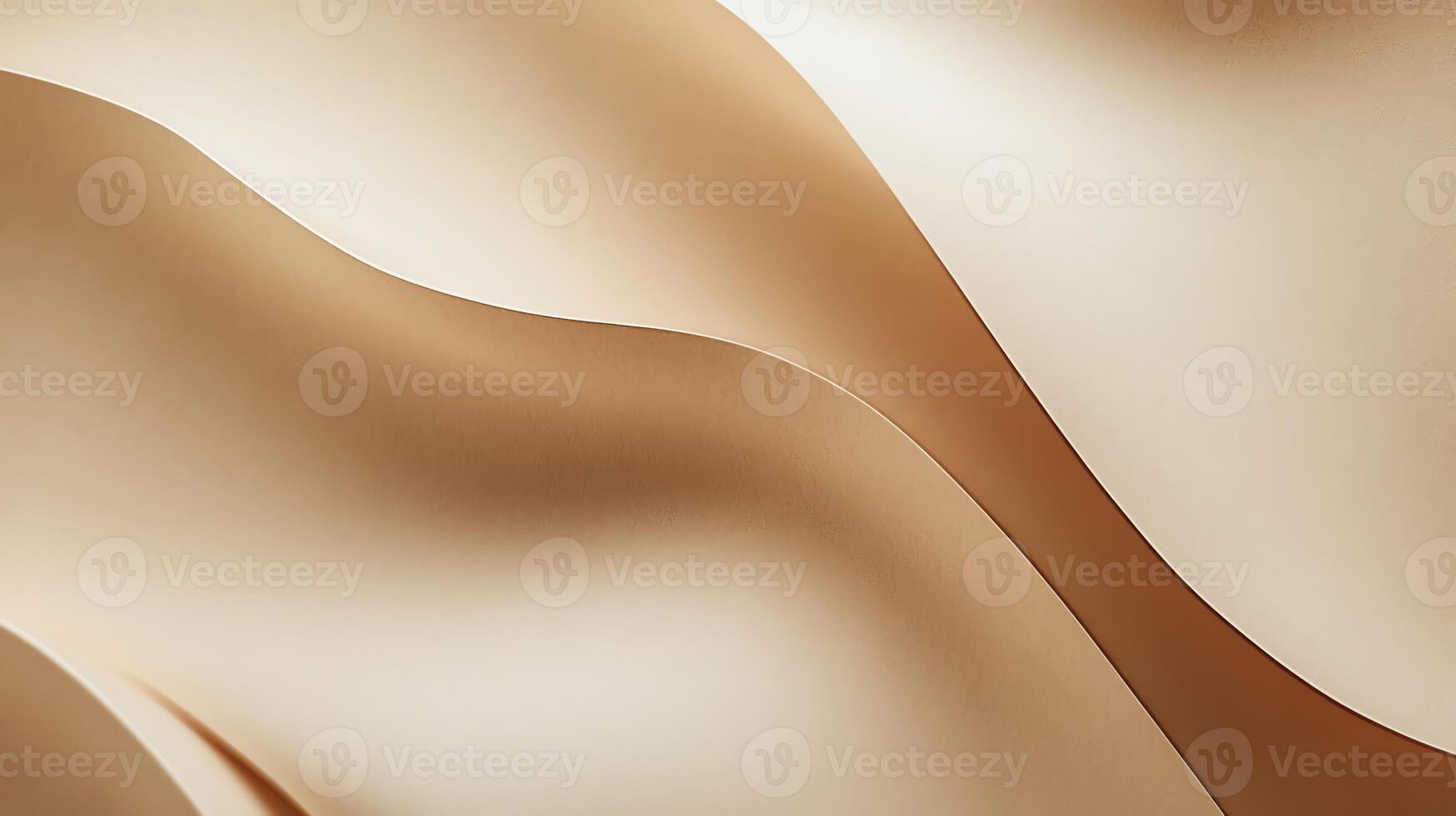 Abstract Beige Paper Texture with Wavy Folds in Smooth Light and Shadow photo