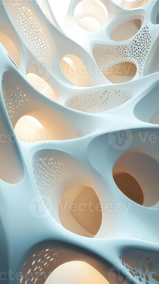 Intricate design of a luminous abstract structure in light colors photo