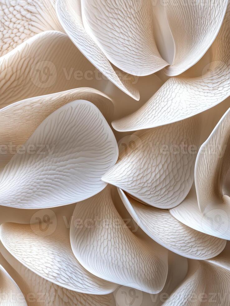 Nature's delicate layers displayed in soft whites and creams photo