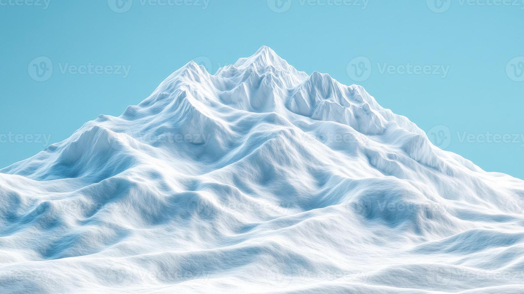 Snowy mountain peak under a clear blue sky at daytime photo