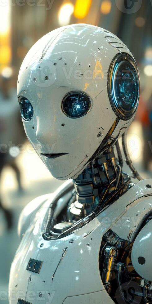 Future hospital robot assistant showcasing advanced technology photo
