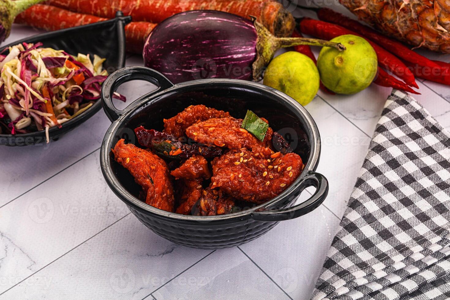 A bowl of food on a table photo