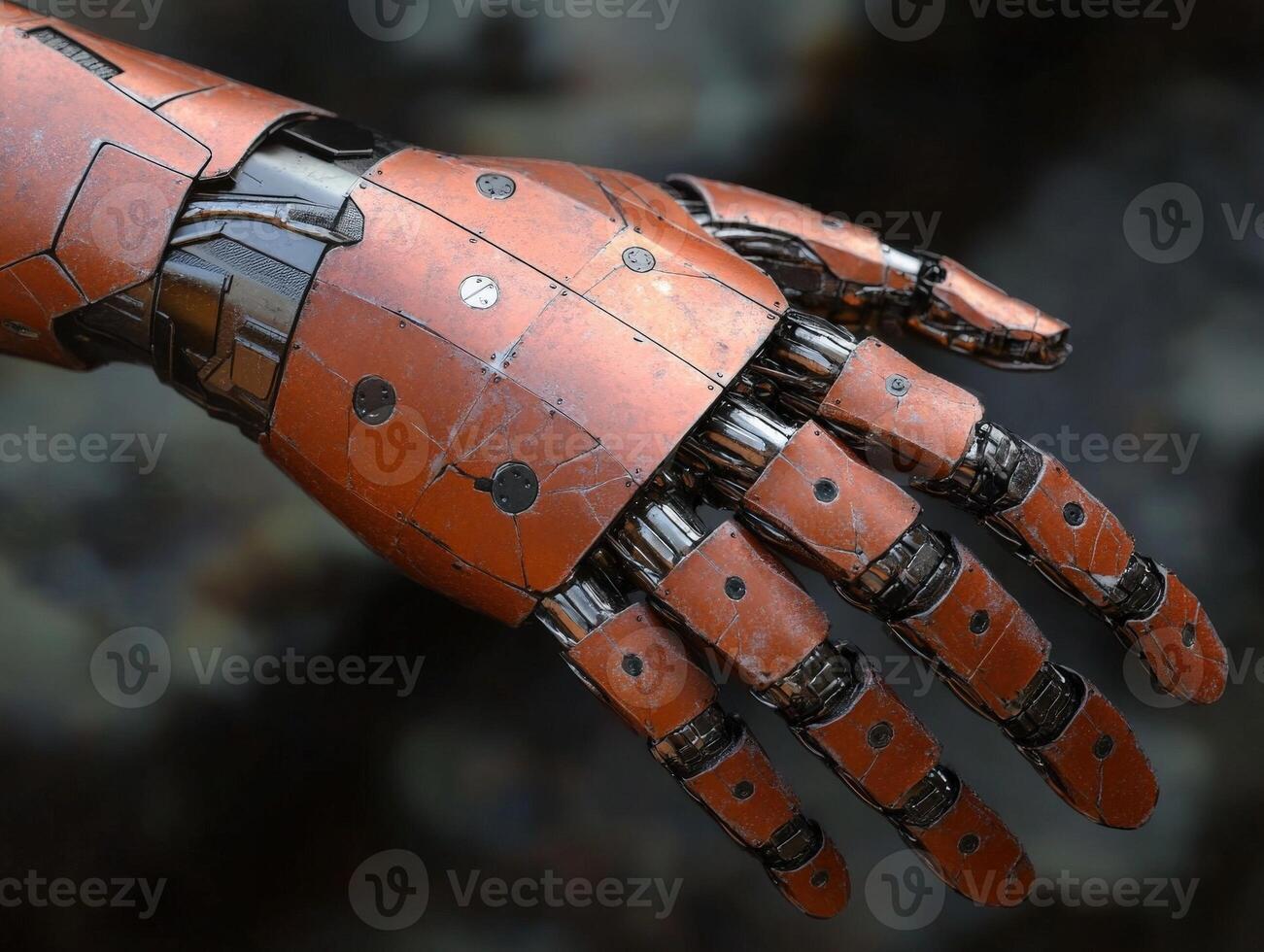 Cyborg hand showcasing advanced robotics and design features photo