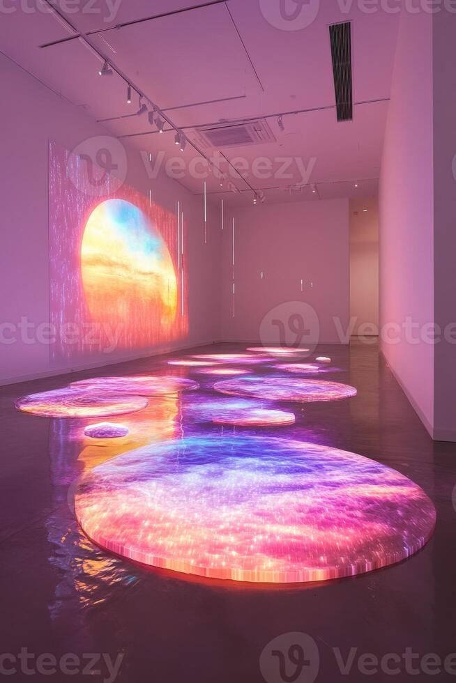Light installation creates captivating atmosphere in gallery photo