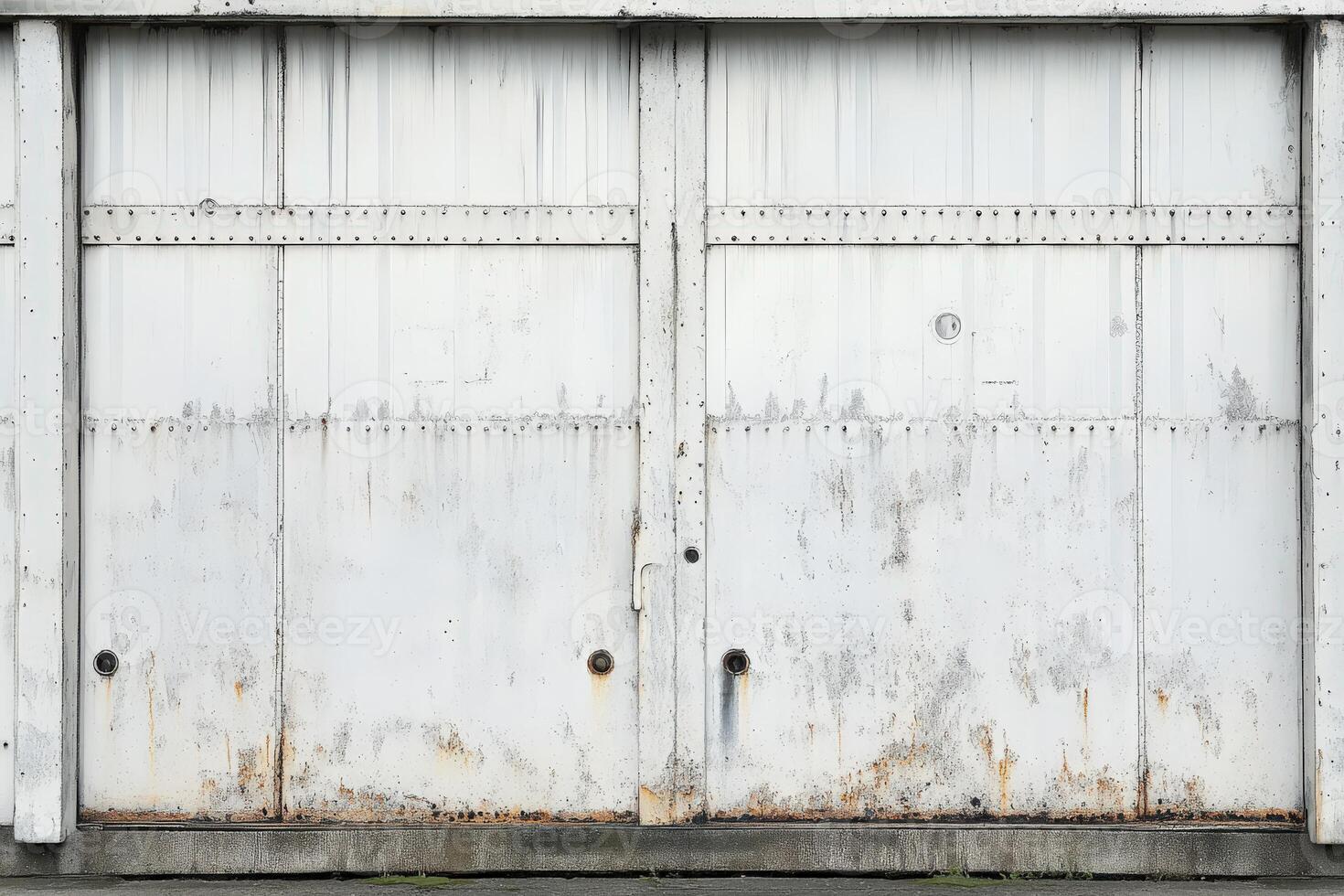 Rusty industrial garage doors in need of renovation photo