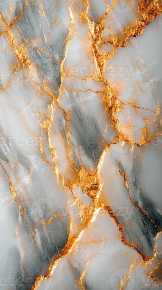 Elegant marble surface with golden veins and patterns photo