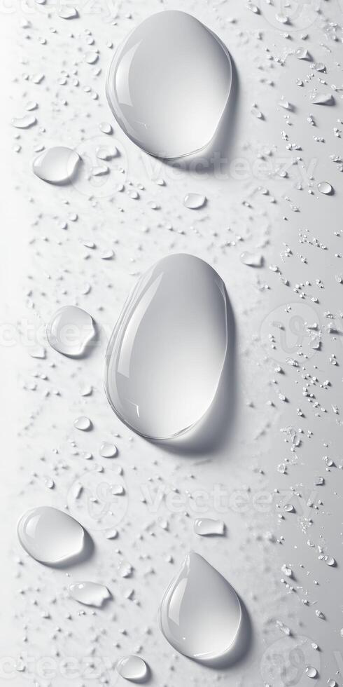 Water droplets on a smooth surface glisten in soft light photo