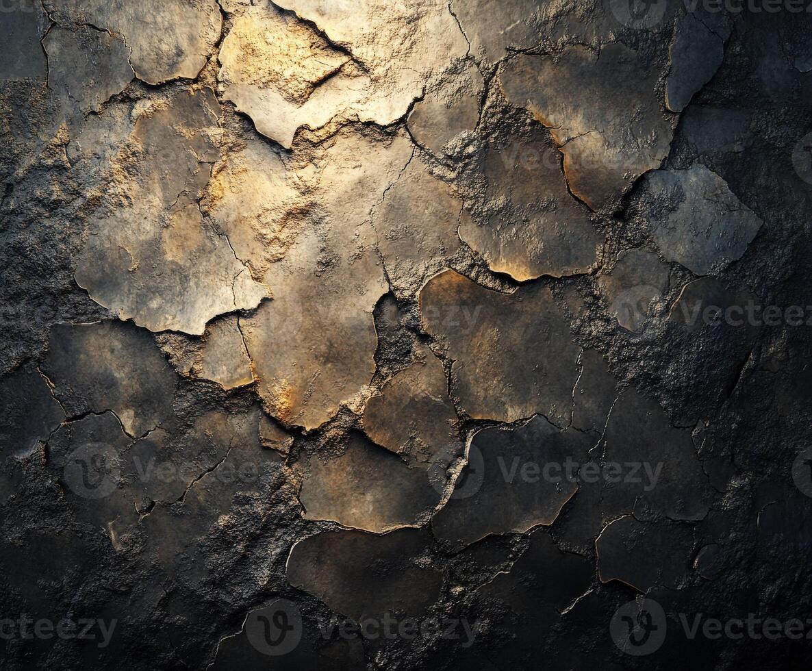 Cracked surface revealing texture and depth photo