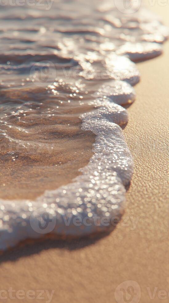 A wave is coming in to the shore photo