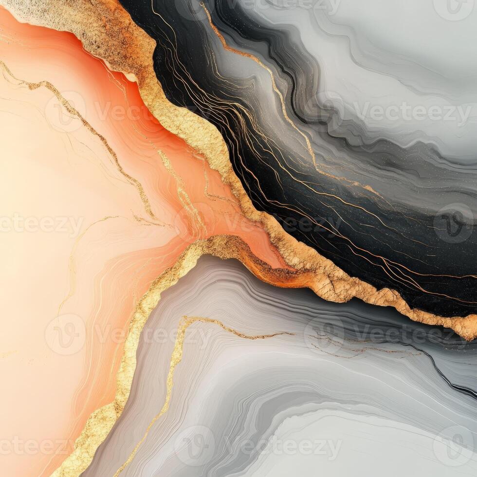Swirling abstract patterns with gold accents in warm tones photo