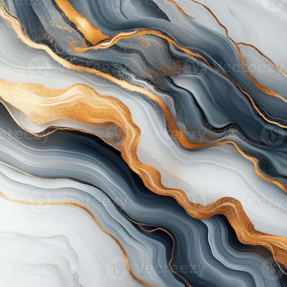 Abstract design with flowing lines and gold accents photo