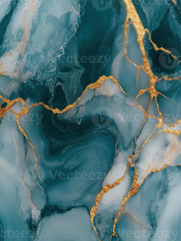 Beautiful abstract marble pattern with golden accents photo