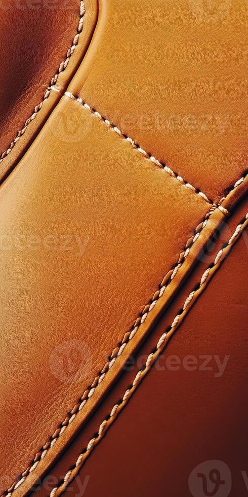 Detailed view of a rich leather texture with stitching photo