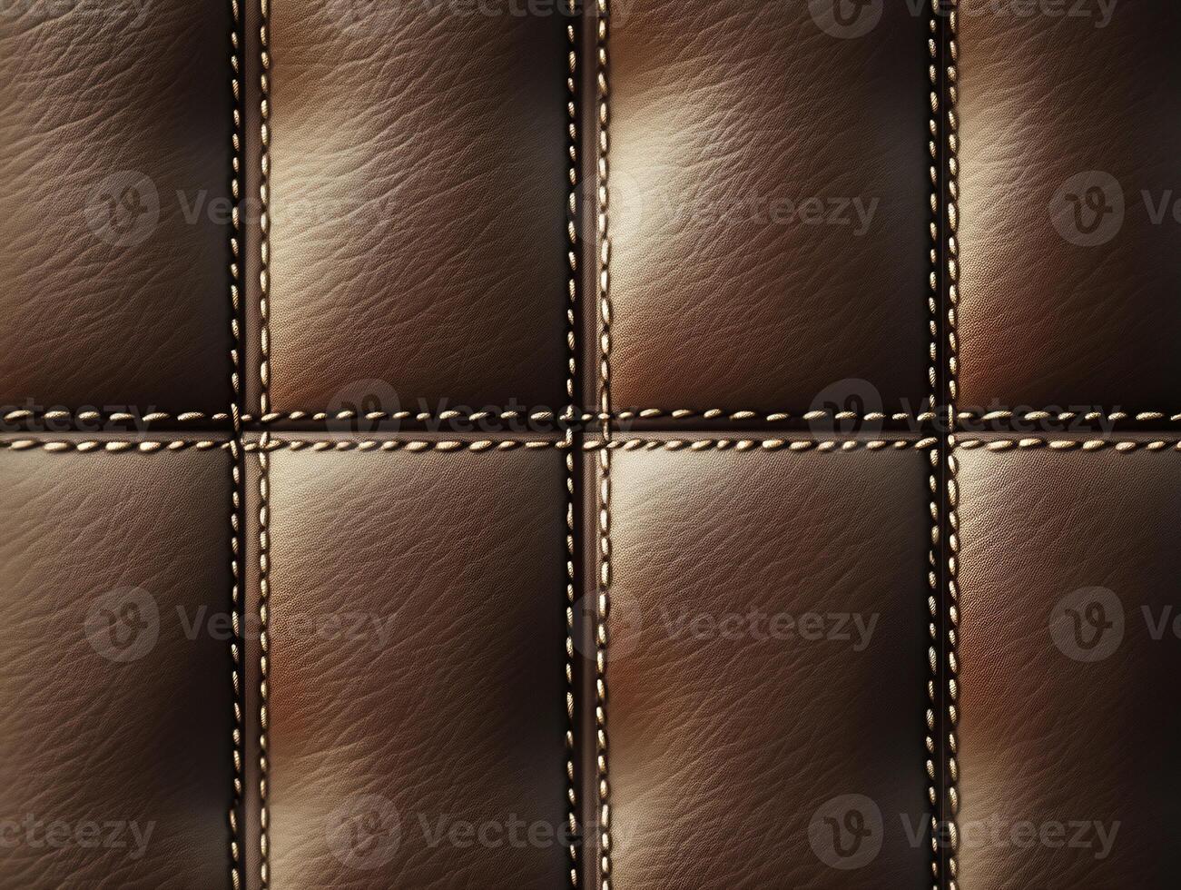 Elegant brown leather texture with stitched patterns photo