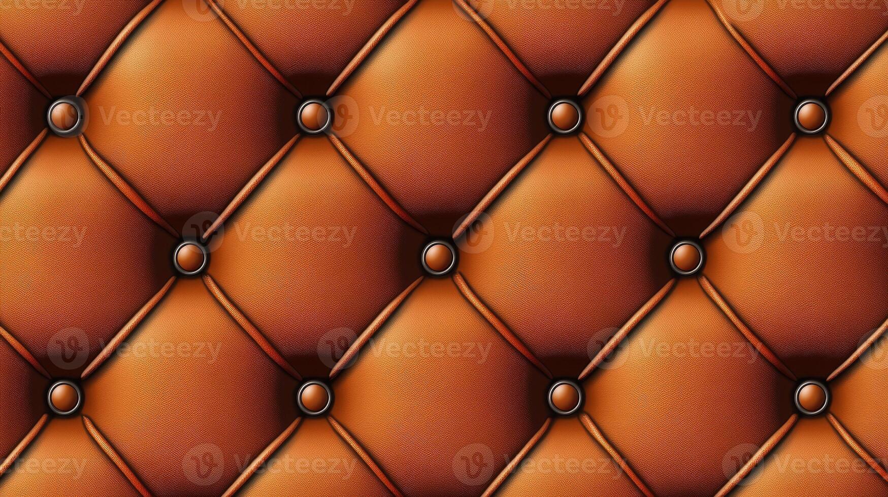 Textured brown leather upholstery with deep buttons photo