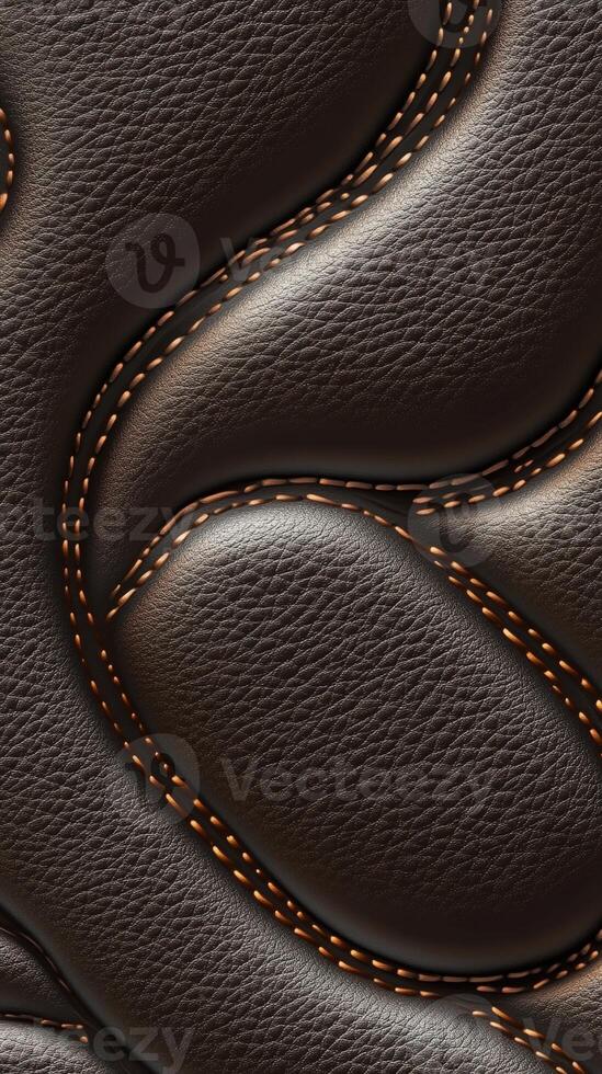 Textured leather pattern with intricate stitching design photo