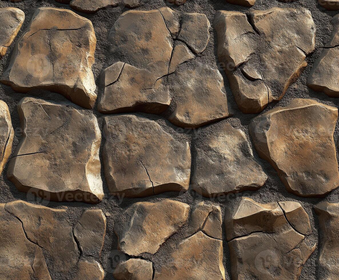 Textured stone wall resembles rustic ancient architecture photo