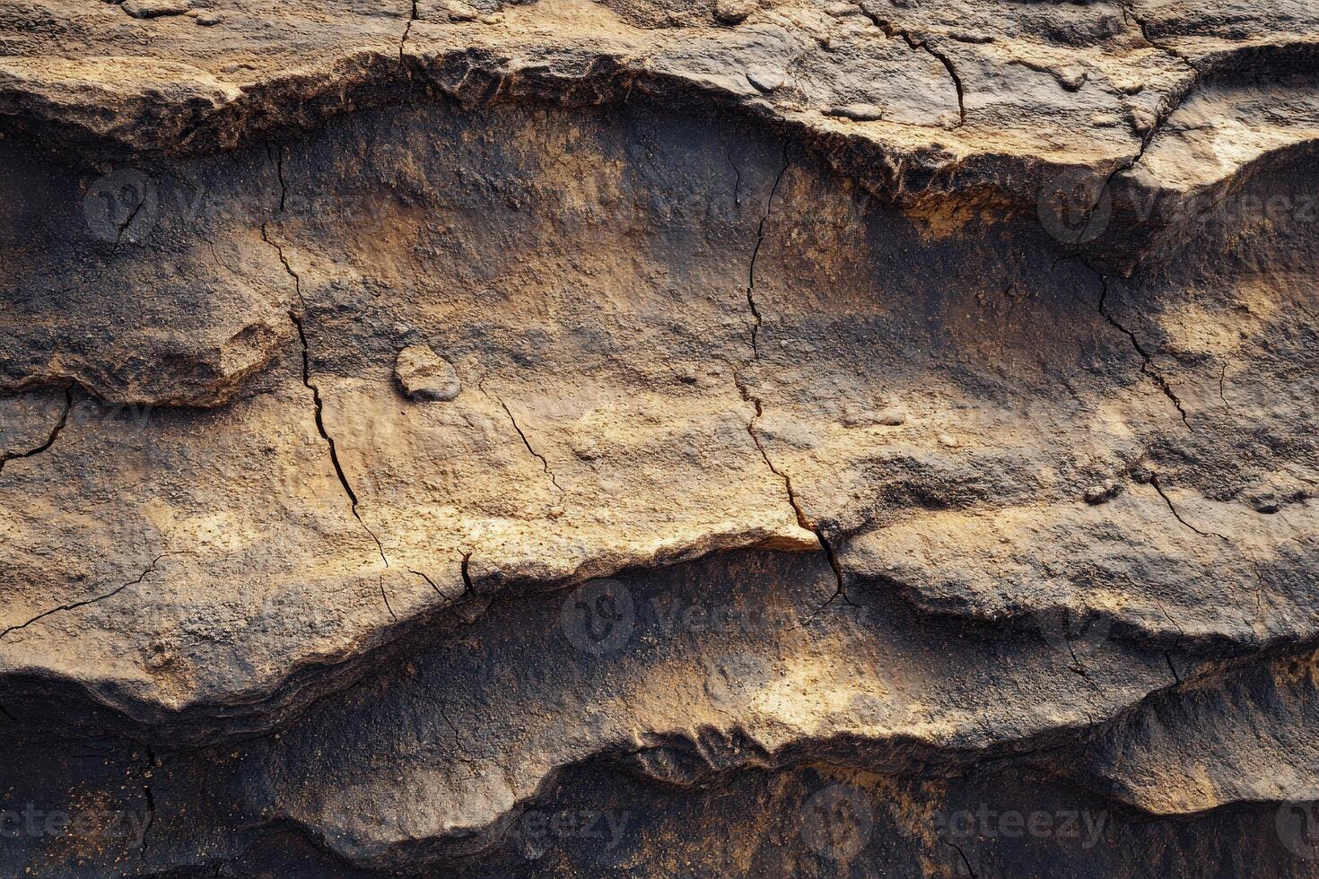 Textured rock formations showing natural erosion patterns photo