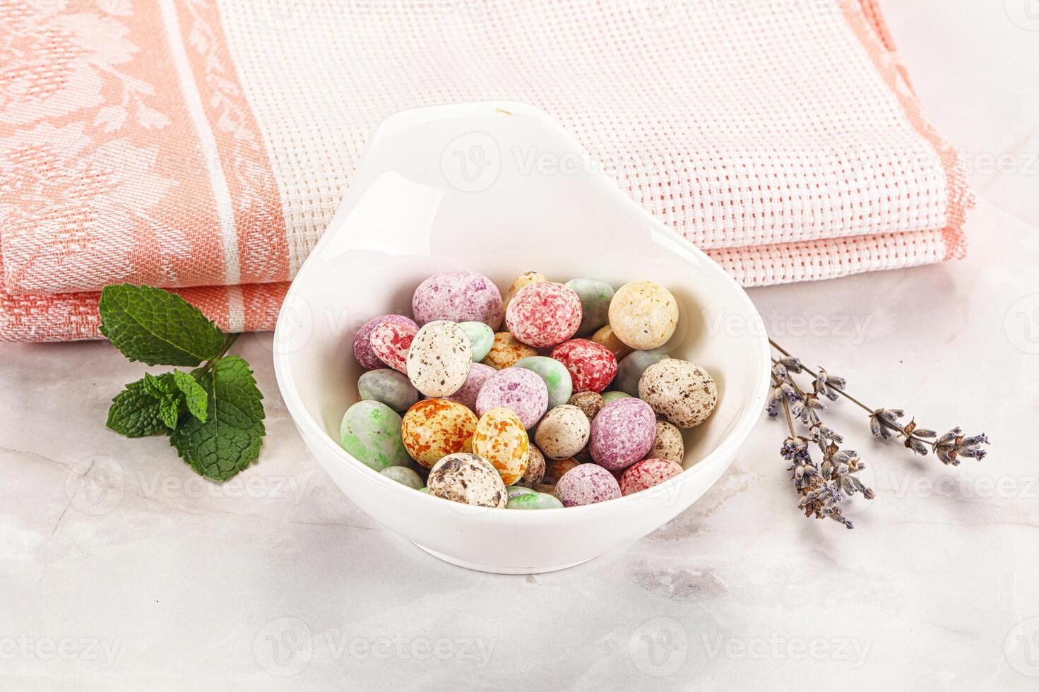 A bowl of colorful candy photo