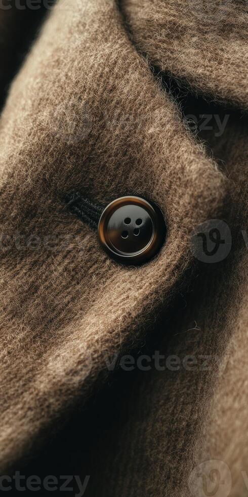 Close-up of a brown fabric with a button detail showing texture photo